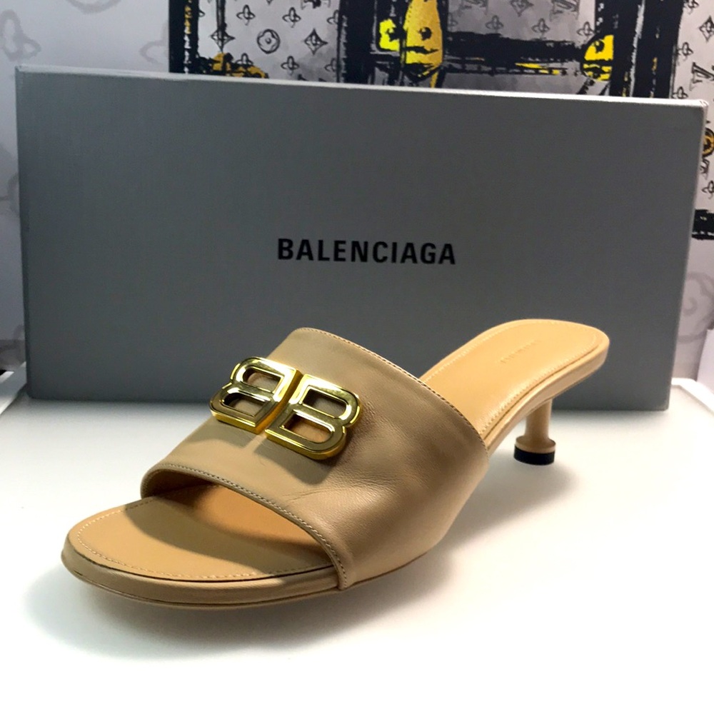 New Balenciaga Groupie BB Logo Slide Sandal (Women) Size EU 39.5 - Picture 7 of 17